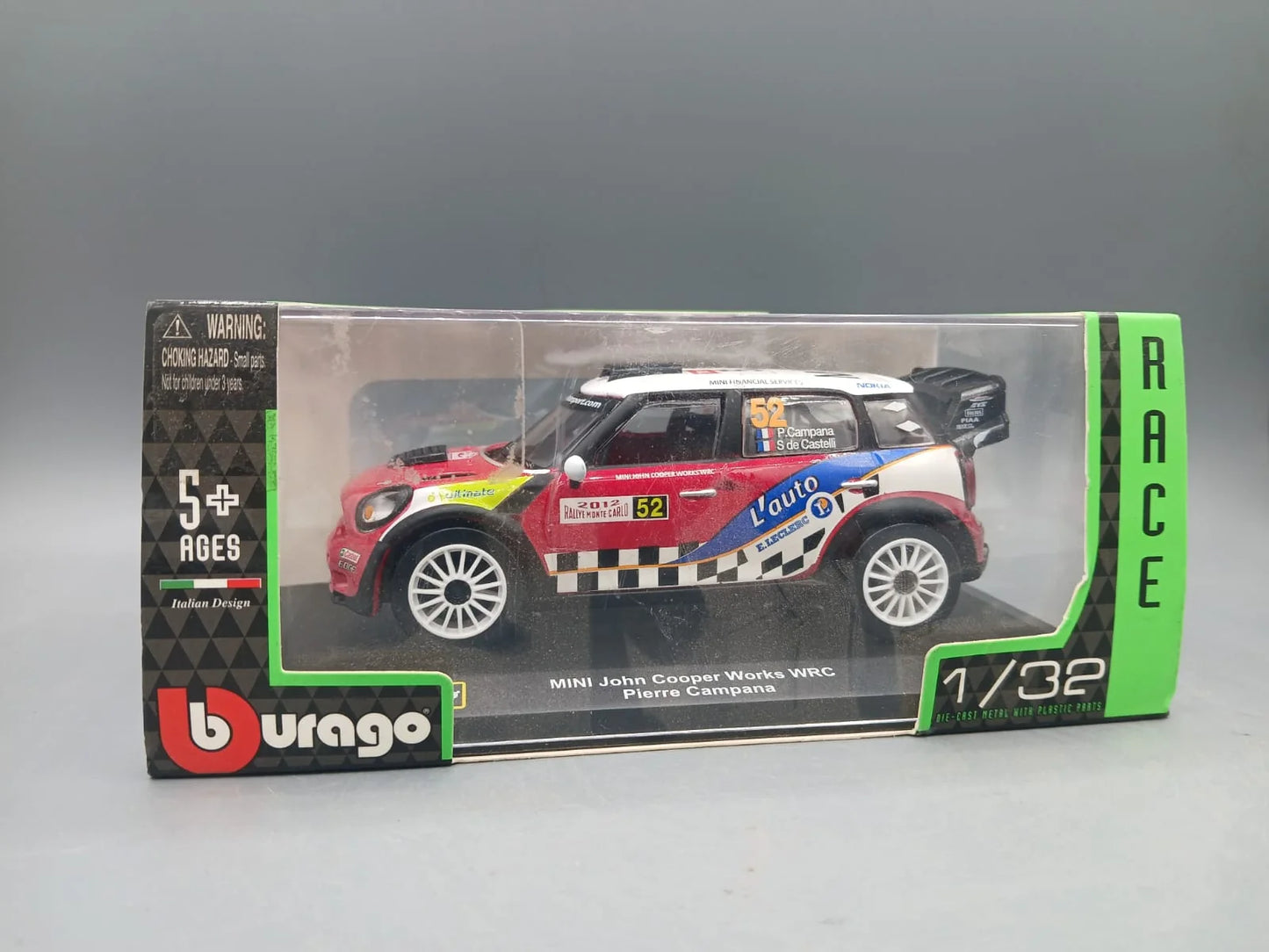 Bburago Mini John Cooper Works WRC Red Pierre Campanna