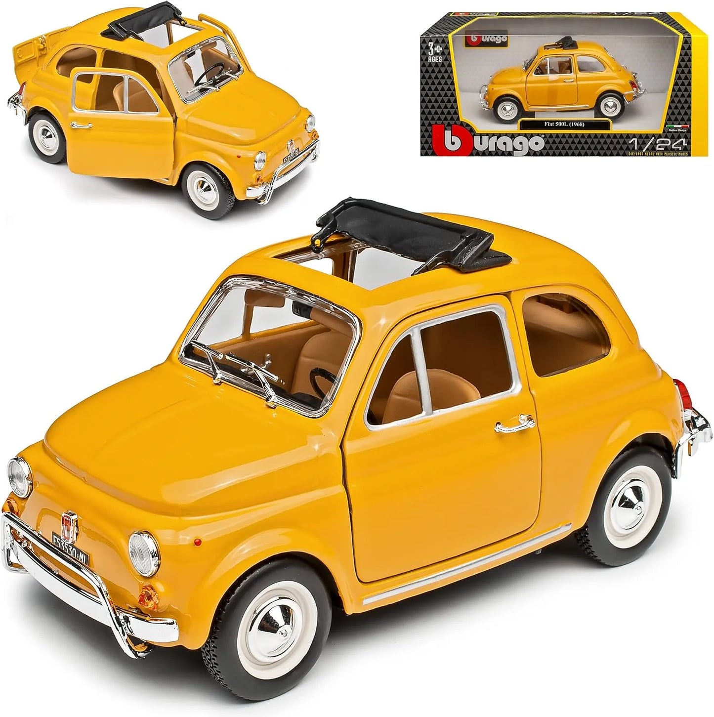 Bburago Fiat 500 L Yellow