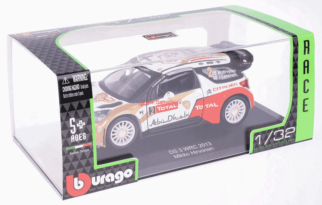 Bburago Citroen DS 3 WRC Mikko Hirvonen 2013 Multicolor Race