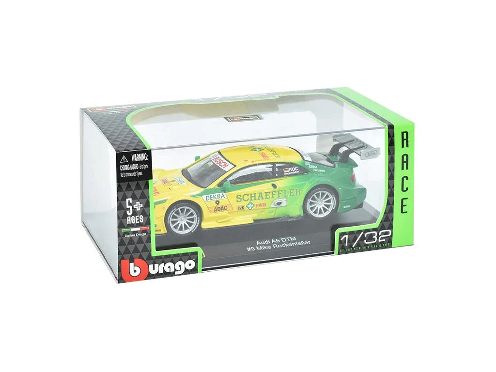 Bburago Audi A5 DTM # 9 Mike Rockenfeller Yellow & Green Race
