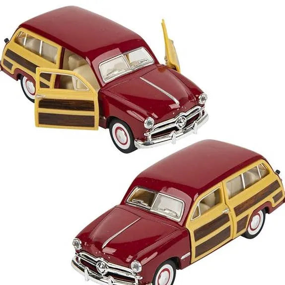 Bluesun Ford Woody Wagon 1949 Brown Metal Wecker