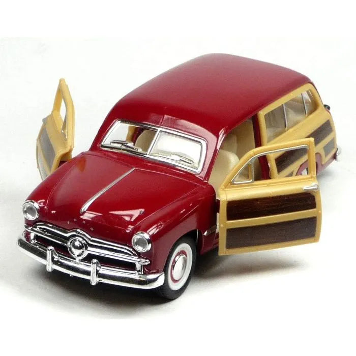 Bluesun Ford Woody Wagon 1949 Brown Metal Wecker