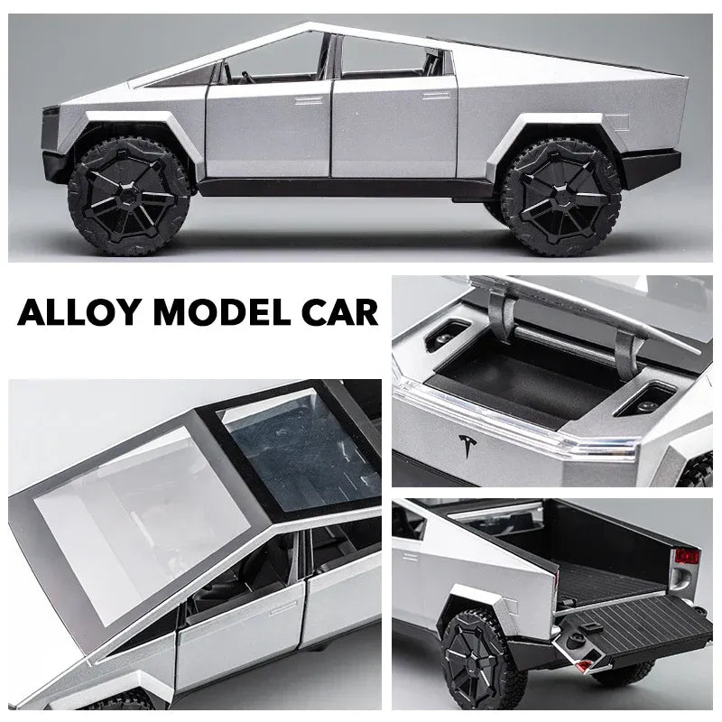 Double Horses Tesla Cybertruck Silver Lights & Sound