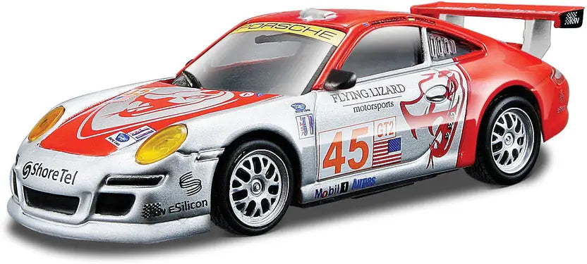 Bburago Porsche 911 GT3 Red & Silver Race