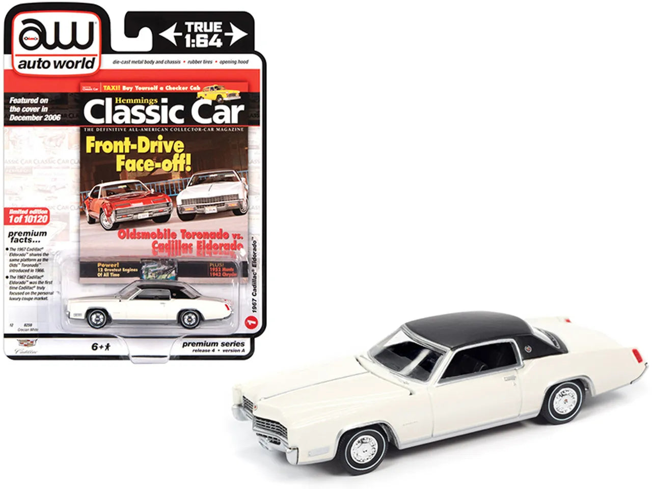 Auto World Premium Edition Cadillac Aldorado 1967 Grecian White, Black