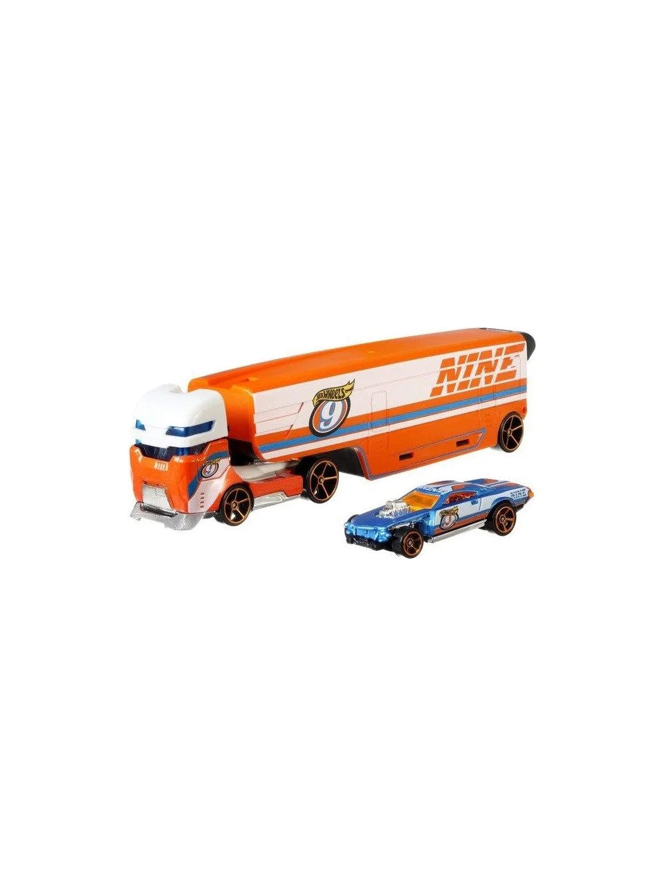 Hot Wheels Hauler Speedway Hauler Speedway Hauler - (Set of Hauler + Car) Orange & White