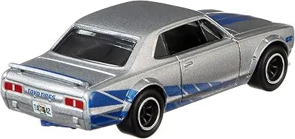Hotwheels Premium Edition Nissan Skyline HT 2000GT-X Silver, Blue Fast & The Furious