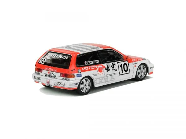 Inno 64 Honda Civic EF9 # 10 1990 White, Orange Idemitsu Motion - Macau Guia Race