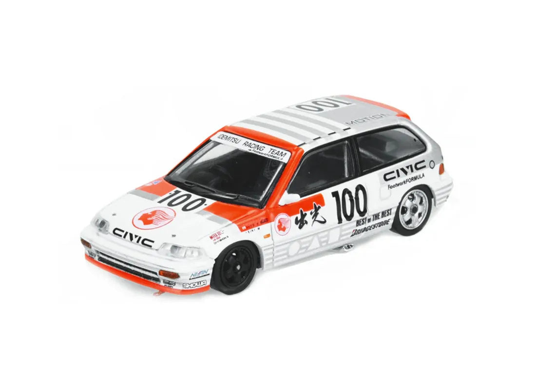 Inno 64 Honda Civic EF3 Gr.A # 100 1989 White, Orange Idemitsu Motion - Macau Guia Race