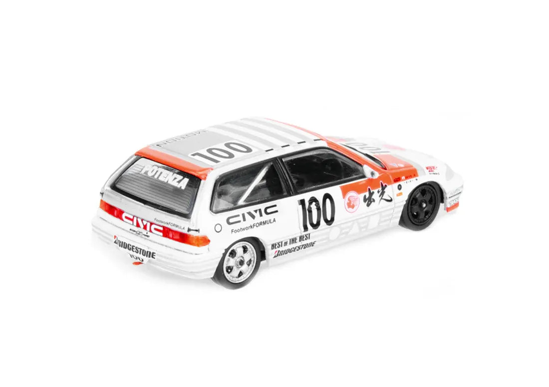 Inno 64 Honda Civic EF3 Gr.A # 100 1989 White, Orange Idemitsu Motion - Macau Guia Race