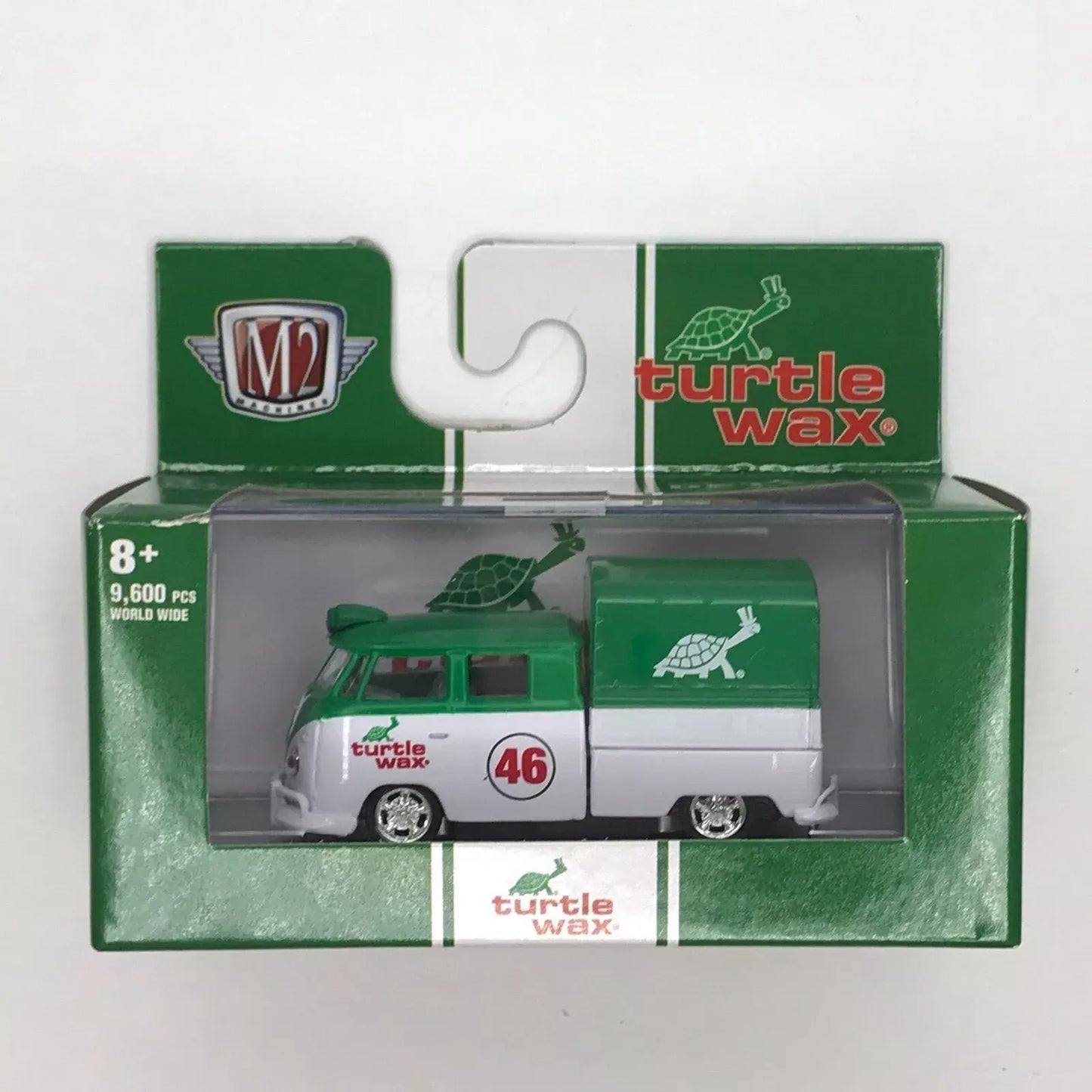 M2 Machines Limited Edition Volkswagen Double Cab Truck 1959 Green, White Turtle Wax