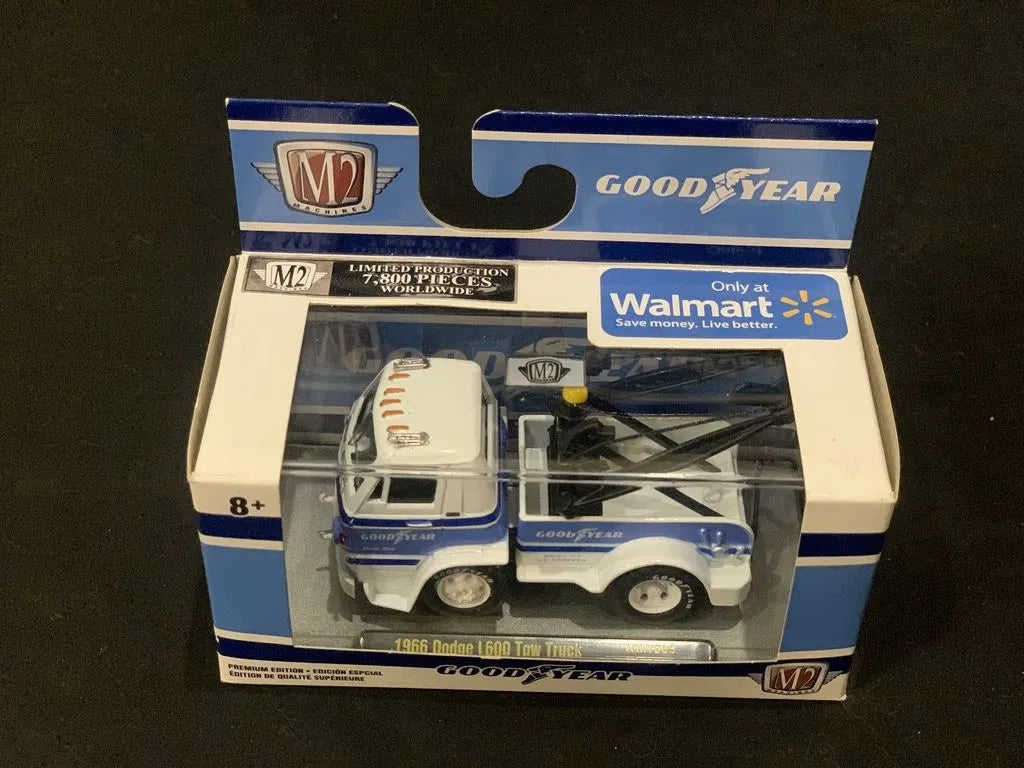 M2 Machines Limited Edition Dodge L600 Tow Truck 1966 White Good year blue