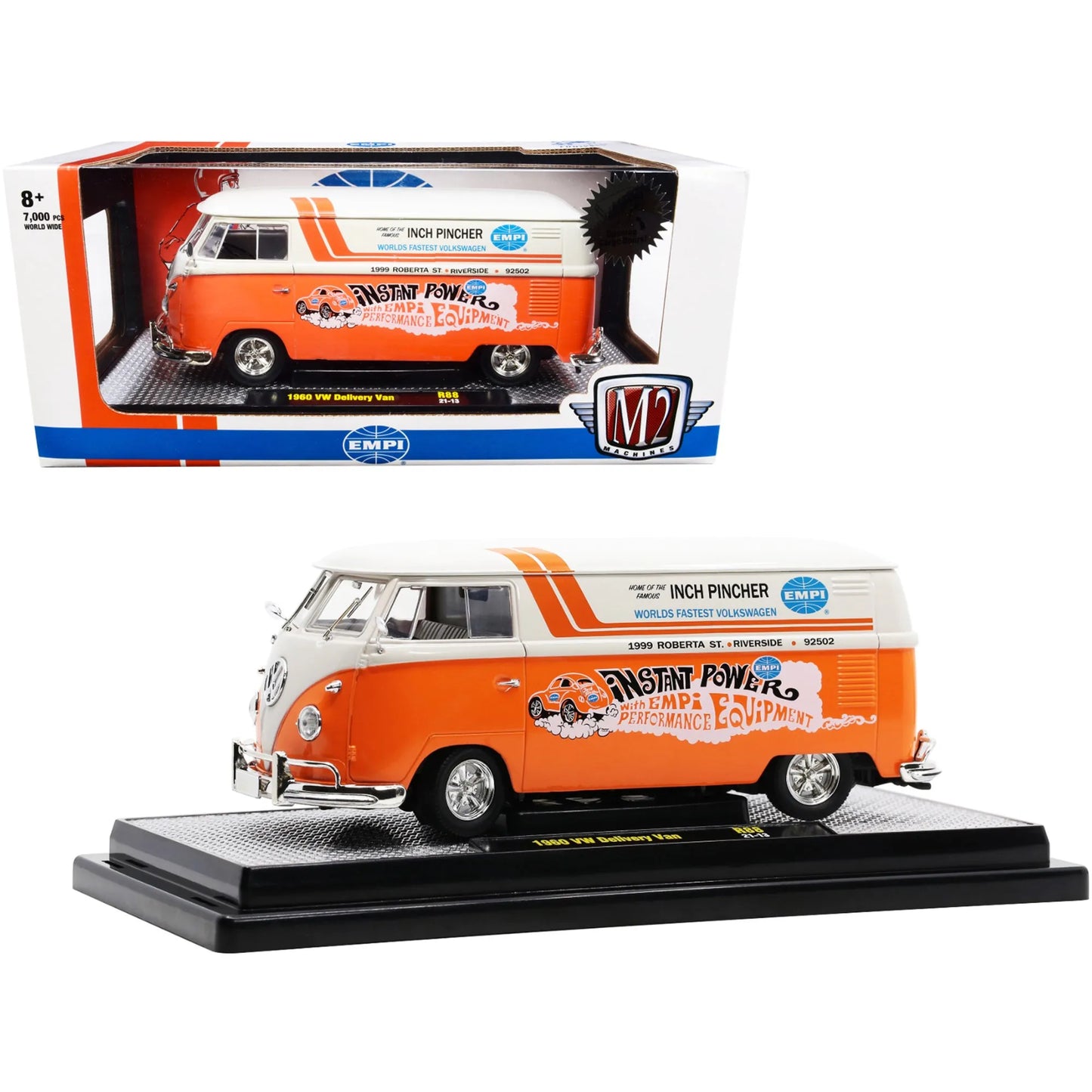 M2 Machines Limited Edition Volkswagen Delivery Van USA Model 1960 White, Orange