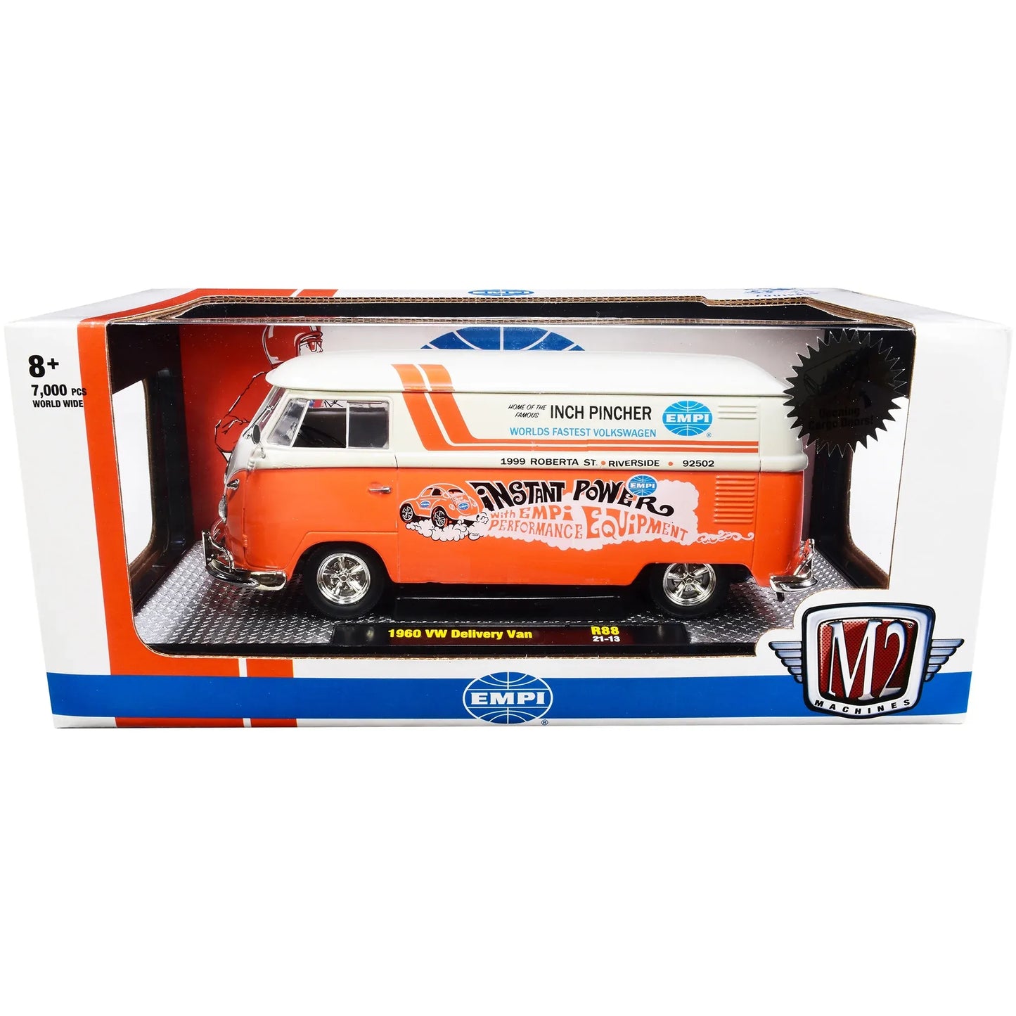 M2 Machines Limited Edition Volkswagen Delivery Van USA Model 1960 White, Orange