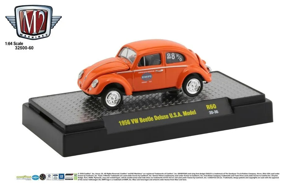 M2 Machines Limited Edition Volkswagen Beetle Deluxe USA Model 1956 Orange