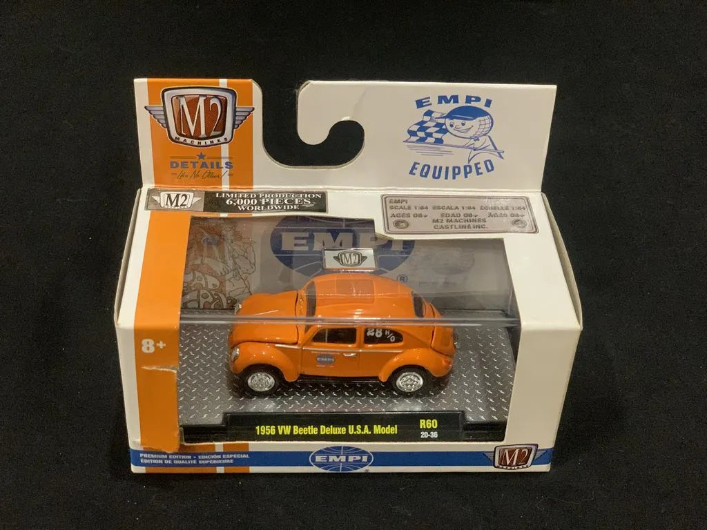 M2 Machines Limited Edition Volkswagen Beetle Deluxe USA Model 1956 Orange