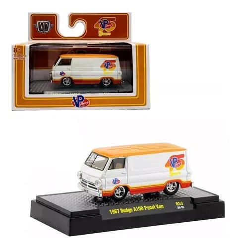 M2 Machines Limited Edition Dodge A100 Panel Van 1967 White, Orange VP Racing