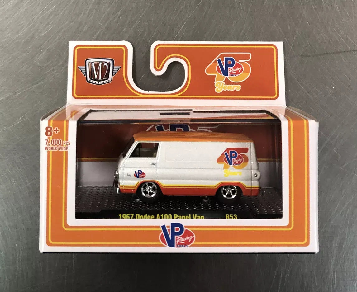 M2 Machines Limited Edition Dodge A100 Panel Van 1967 White, Orange VP Racing