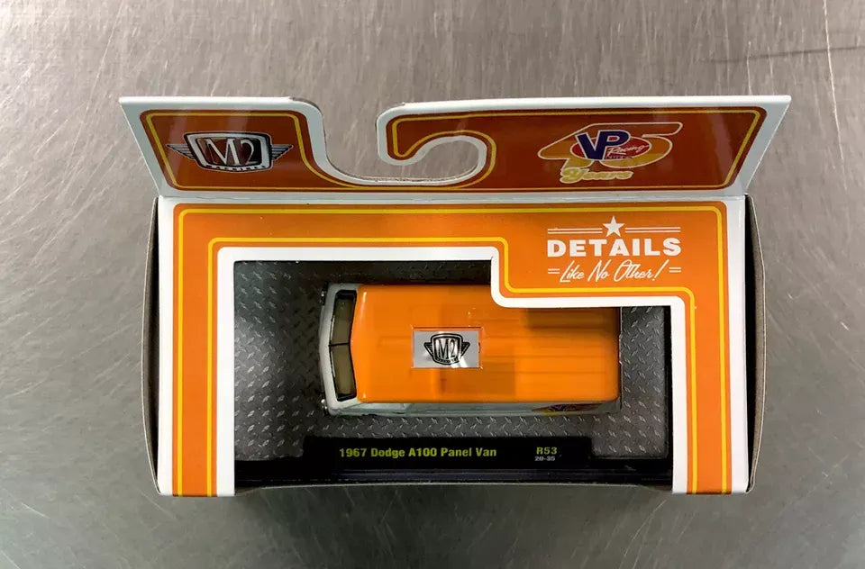 M2 Machines Limited Edition Dodge A100 Panel Van 1967 White, Orange VP Racing