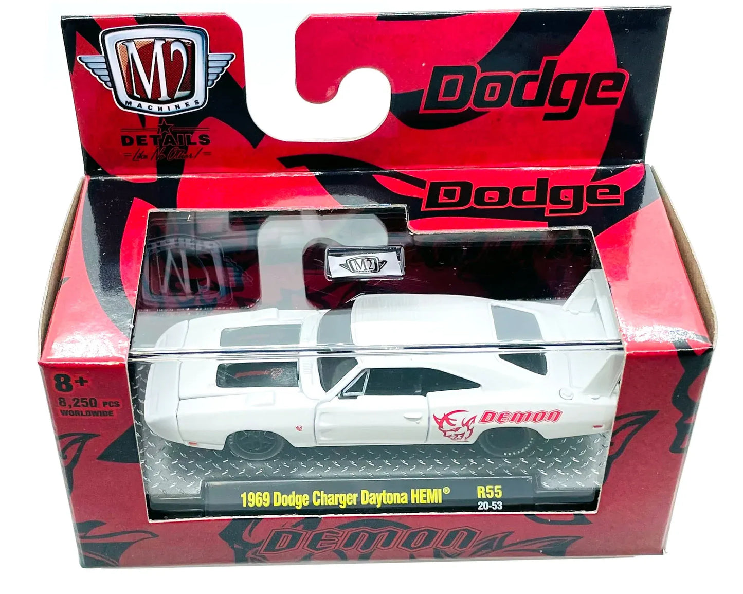 M2 Machines Limited Edition Dodge Charger Daytona HEMI 1969 White Demon