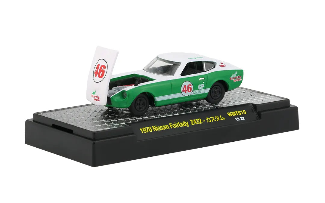 M2 Machines Premium Edition Nissan Fairlady Z432 1970 Green, White Turtle Vax