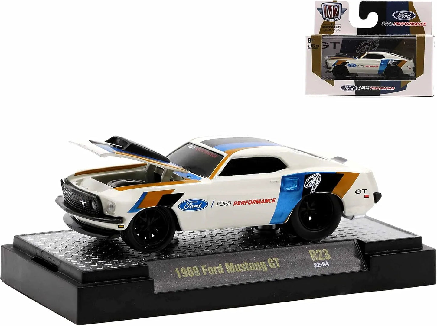 M2 Machines Limited Edition Ford Mustang GT 1969 White Ground Pounders