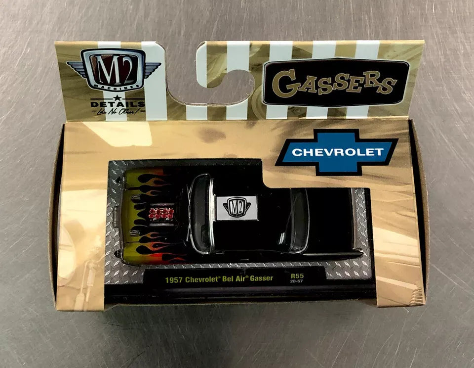 M2 Machines Limited Edition Chevrolet Bel Air Gasser 1957 Black Flame Edition