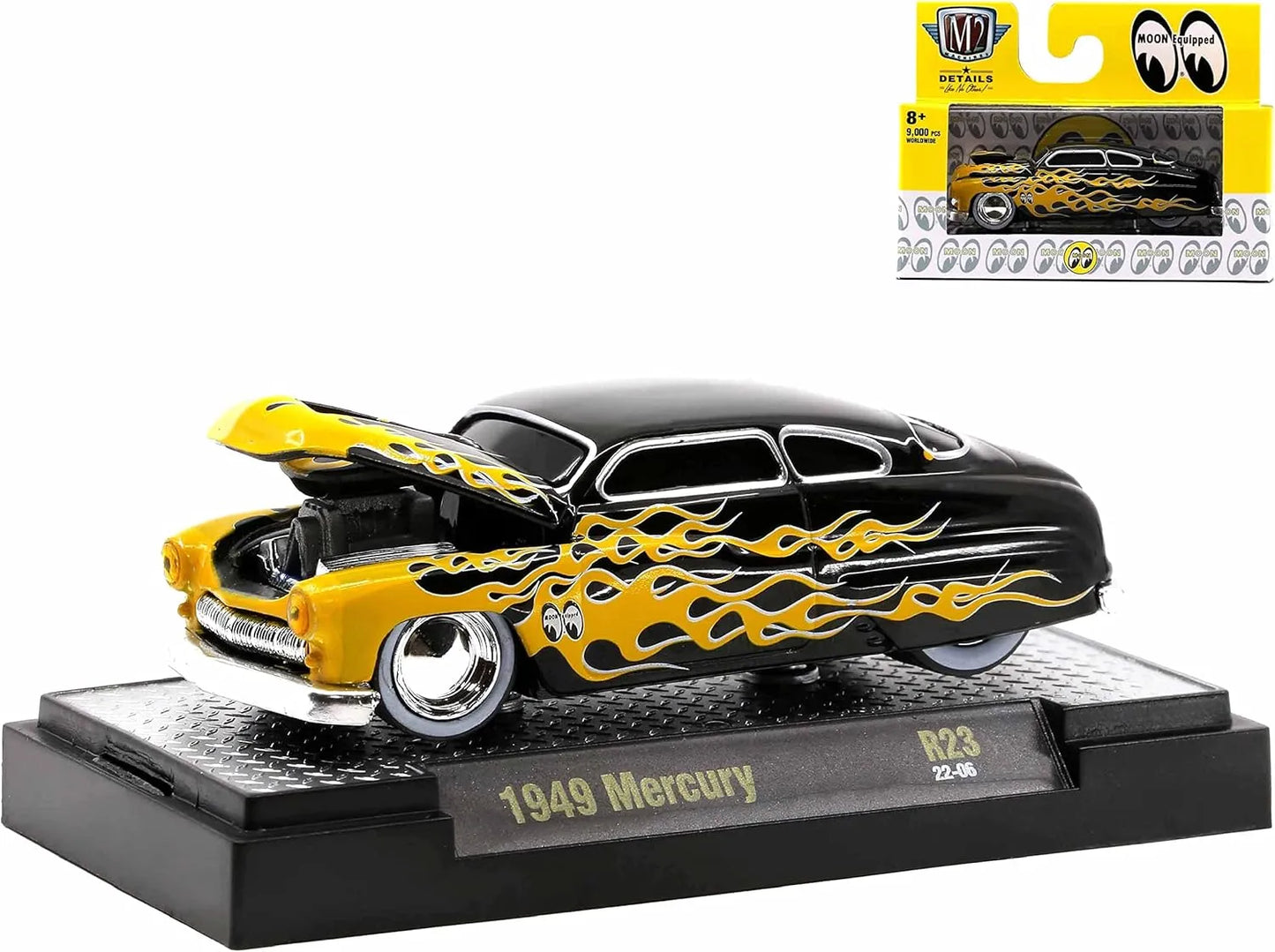 M2 Machines Limited Edition Ford Mercury 1949 Black, Yellow Ground Pounders