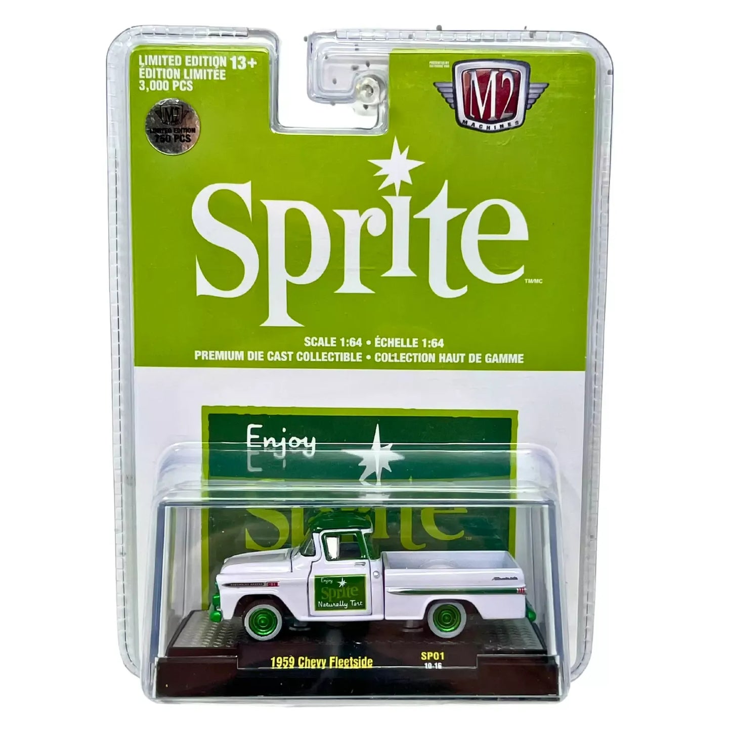 M2 Machines Limited Edition Chevrolet Chevy Fleetside 1959 White, Green Sprite