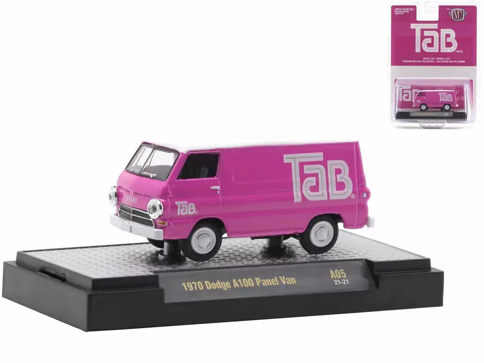 M2 Machines Limited Edition Dodge A100 Panel Van 1970 Pink, White Tab