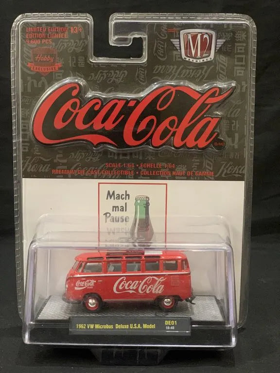 M2 Machines Premium Edition Volkswagen Micro Bus Deluxe USA 1962 Red Coca Cola