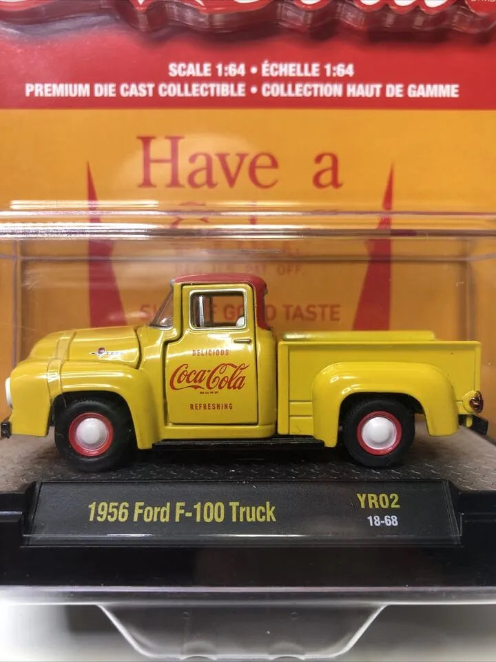 M2 Machines Premium Edition Ford F-100 Truck 1956 Yellow Coca Cola