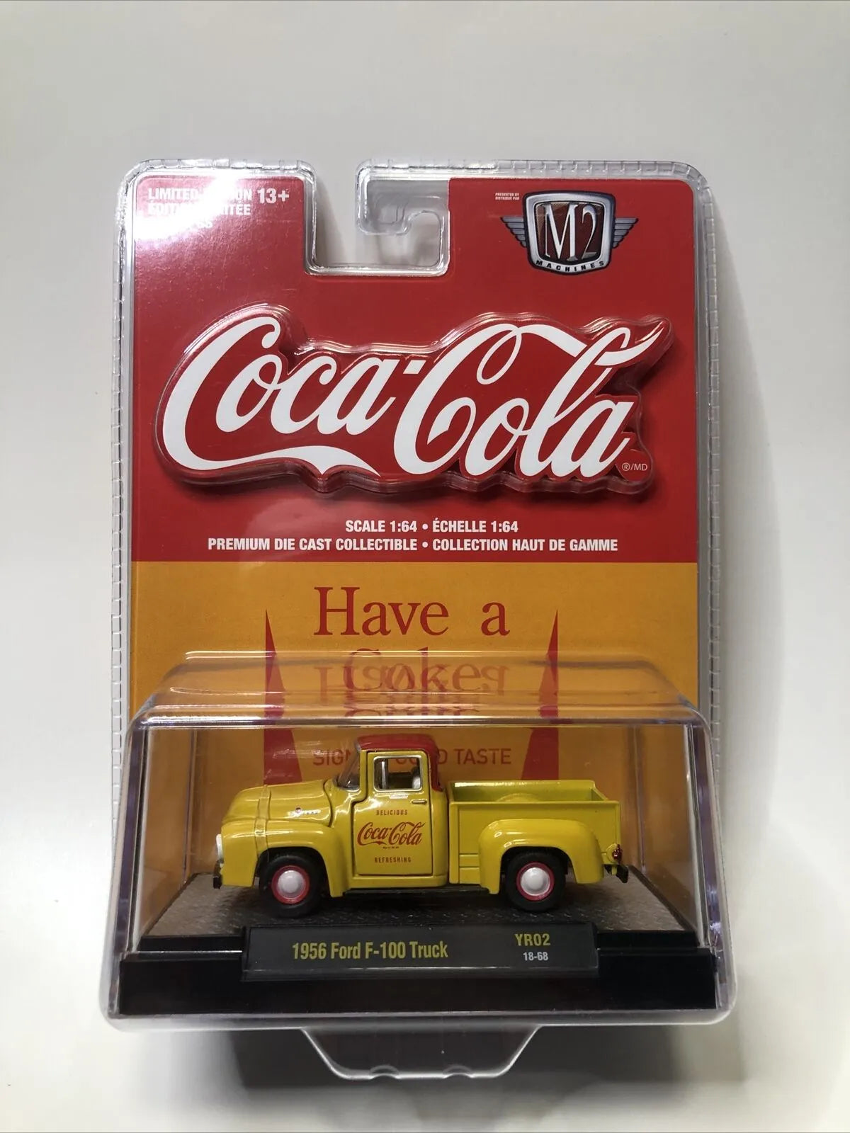 M2 Machines Premium Edition Ford F-100 Truck 1956 Yellow Coca Cola
