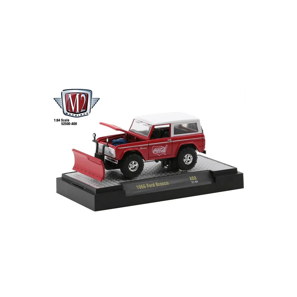 M2 Machines Premium Edition Ford Bronco 1966 Red, White Coca Cola