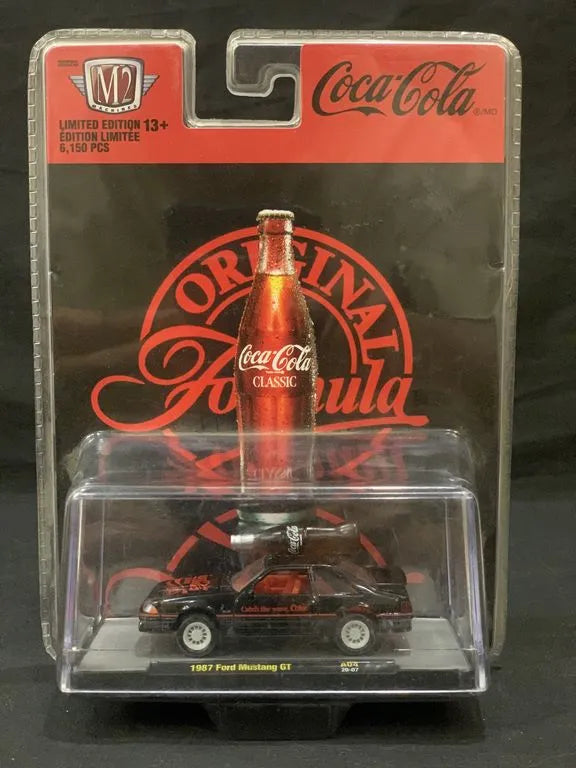 M2 Machines Premium Edition Ford Mustang GT Coke Bottle on top 1987 Black Coca Cola