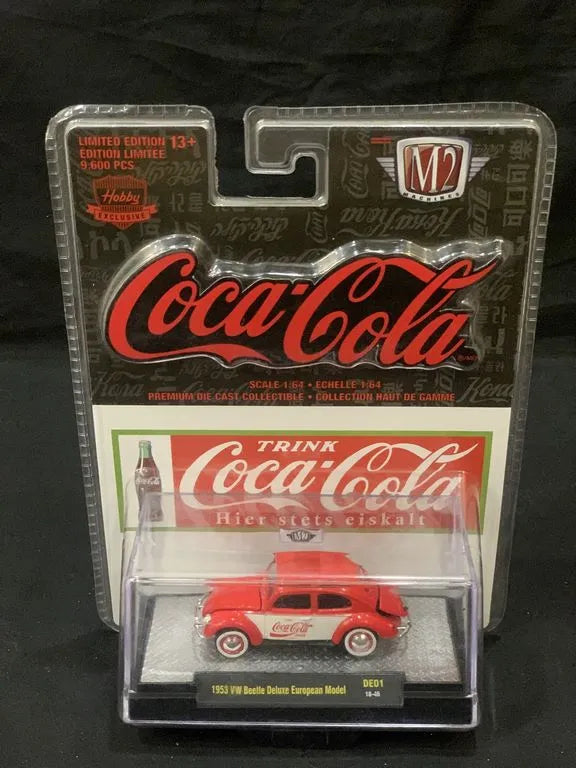 M2 Machines Premium Edition Volkswagen Beetle Deluxe European Model 1953 Red Coca Cola