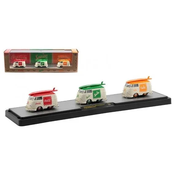 M2 Limited Edition Volkswagen Set of 3 Coca-Cola + Sprite + Fanta 1960 Coca Cola: Red+ Sprite: Green + Fanta: Orange Set of three models