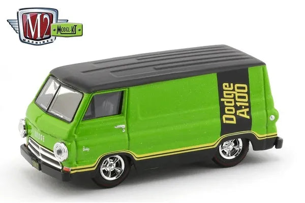 M2 Dodge A-100 Panel Van 1967 Green With tyres accessories + Car Lift