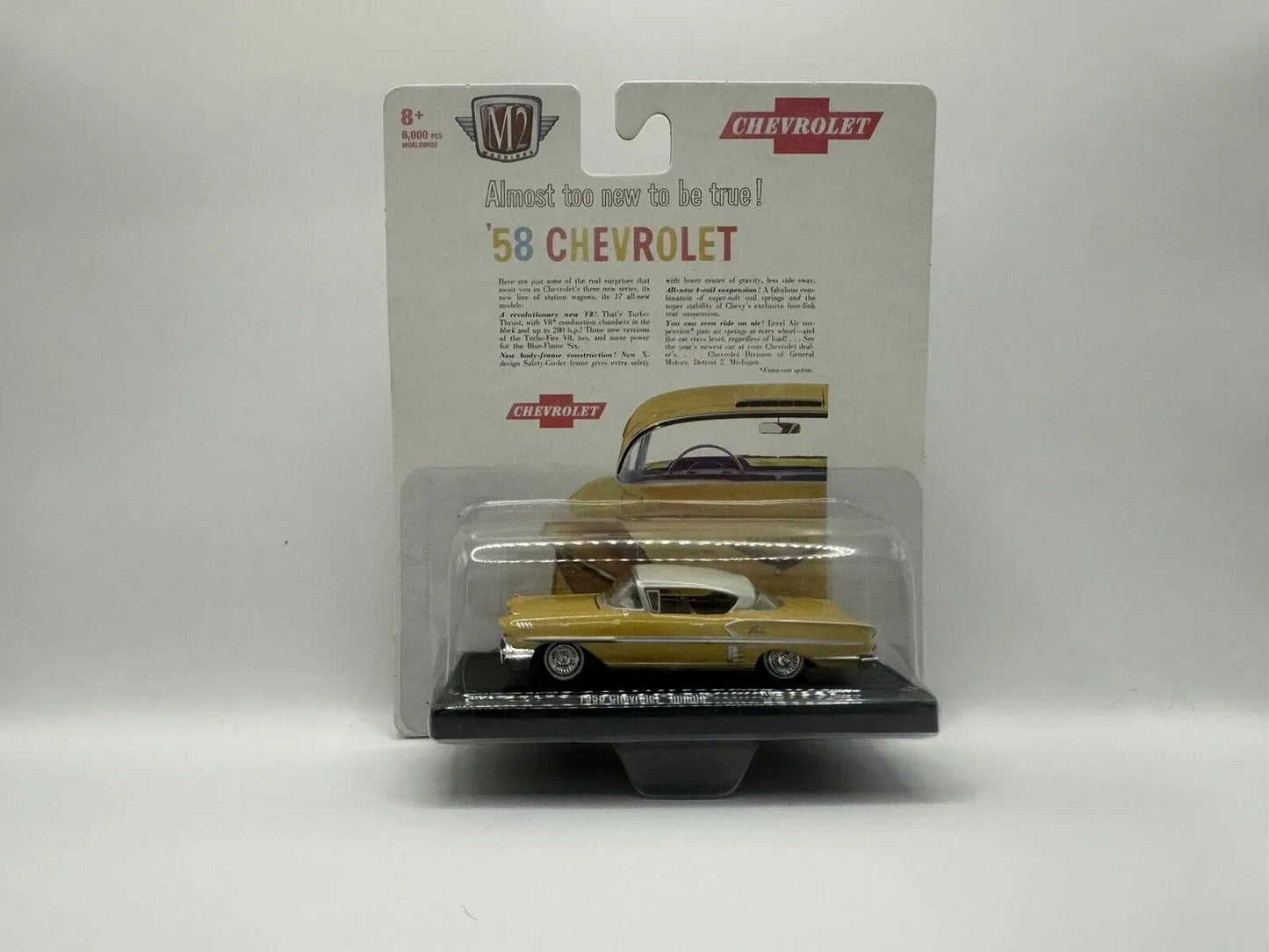 M2 Machines Premium Edition Chevrolet Impala 1958 Yellow, White