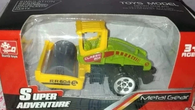 SunQ toys Road Roller Green, Yellow Metal Gear