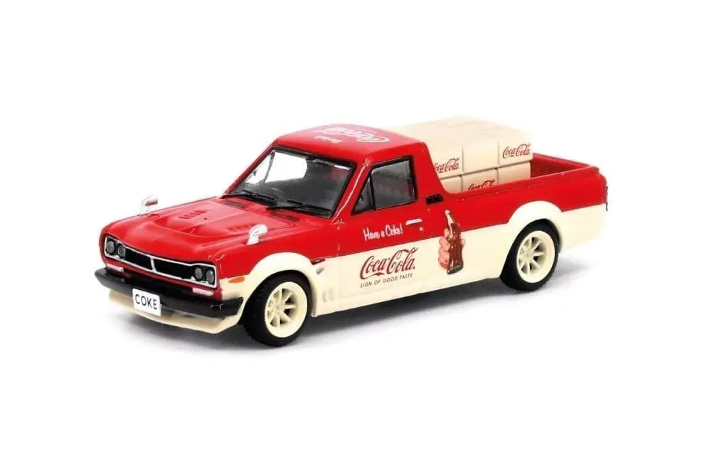 Tiny HK Nissan Sunny Hakotora Pick Up Truck Red Coca Cola Edition