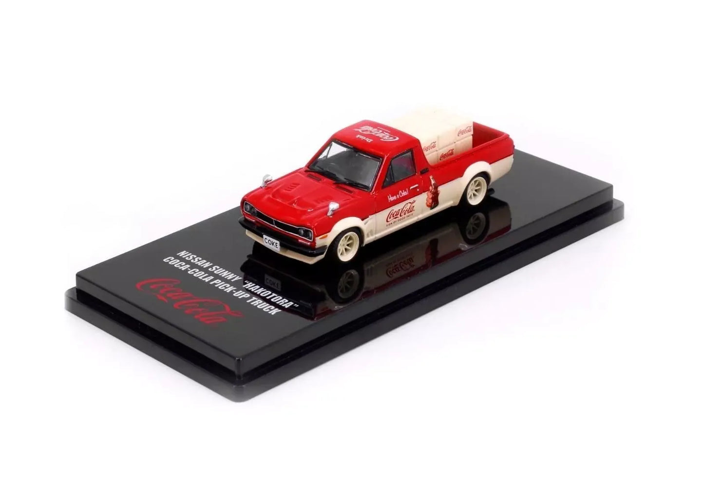 Tiny HK Nissan Sunny Hakotora Pick Up Truck Red Coca Cola Edition