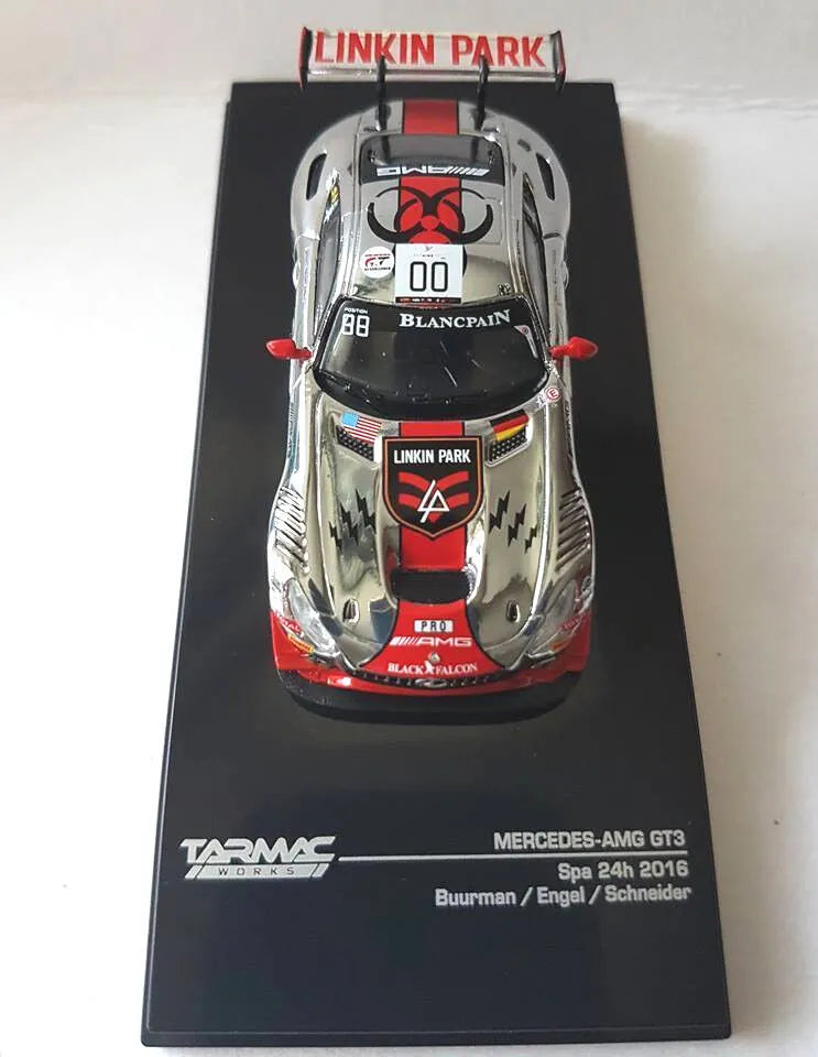 Tarmac Mercedes AMG GT3 SPA 24H 2016 Silver, Red Buurman/Engel/Schneider