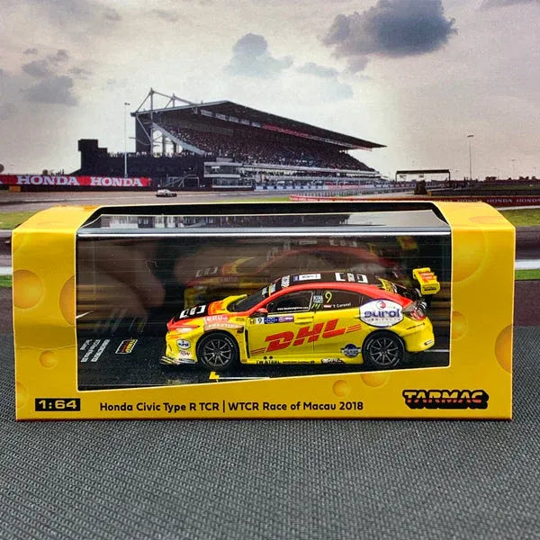Tarmac Honda Honda Civic Type R TCR DHL 2018 Yellow Tom Coronel