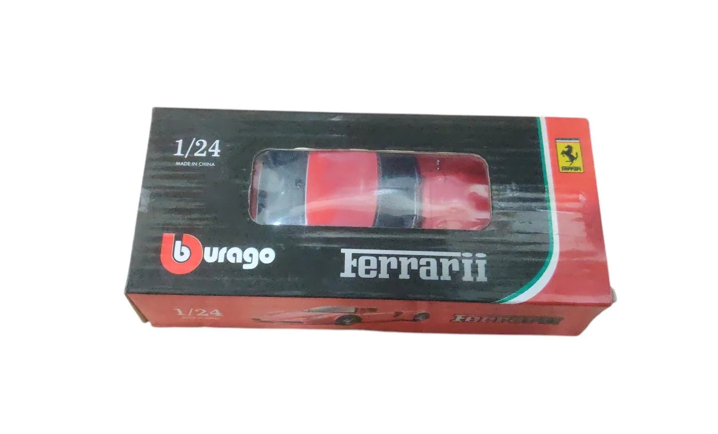 Bburago Ferrari Empty Box with clear window - Original Black, Red Ferraris