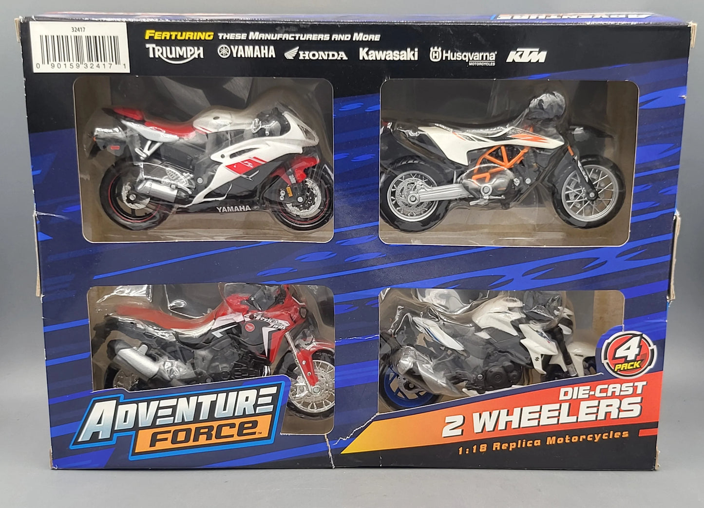 Adventure Force   Set of x4 motorcycles KTM Duke, Yamaha R6, Suzuki GSX-R, Honda Africa Twin (Set of x4 Motorcycles)  Multi Colors