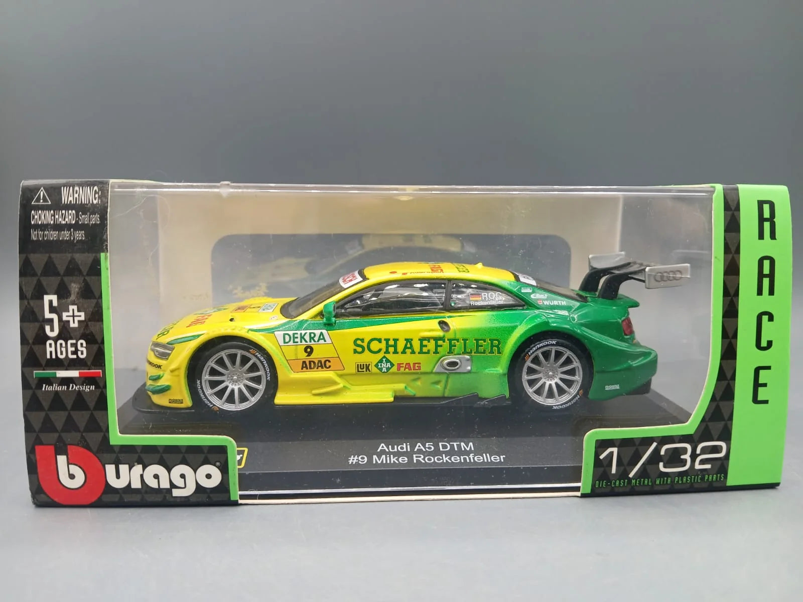 Bburago   Audi A5 DTM  Yellow #9 Mike Rockenfeller