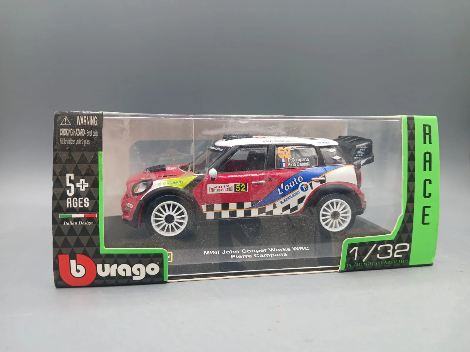 Bburago   Mini John Cooper Works WRC  Red Pierre Campanna