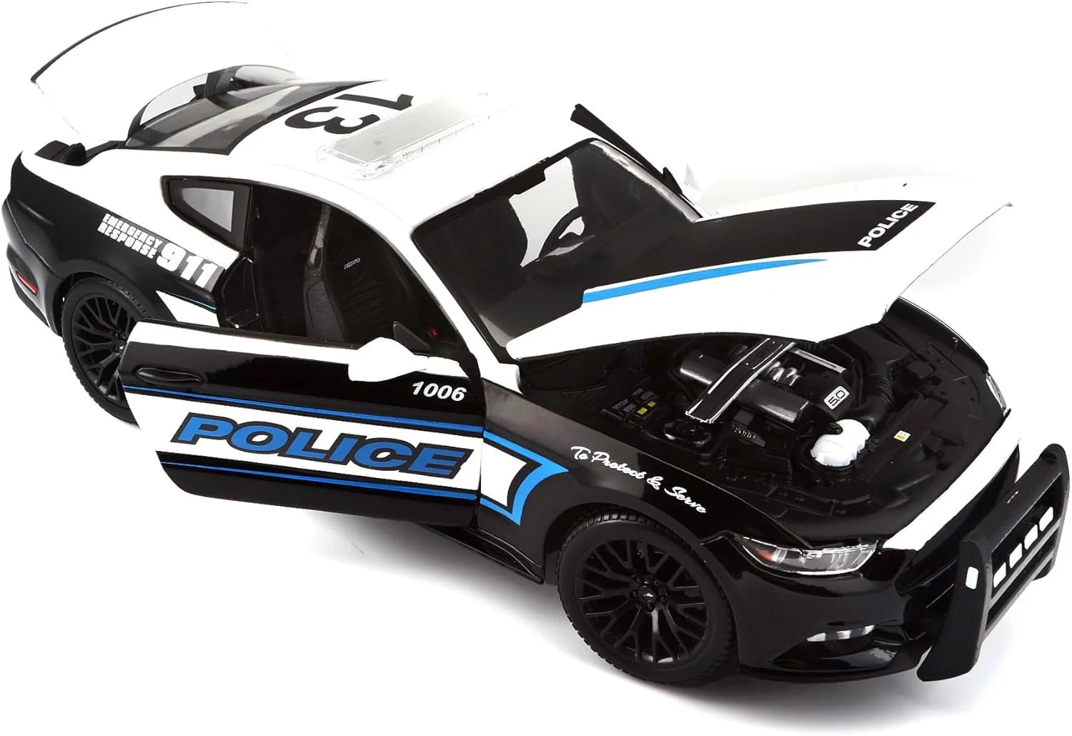 Maisto  Premiere Edition Ford  Mustang GT  White And Black Police Edition