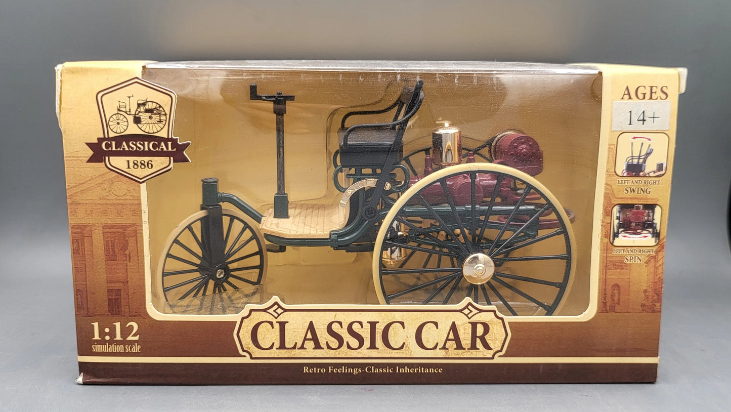 Mercedes Classical Car (Benz Motorwagen) 1886 Maroon, Green